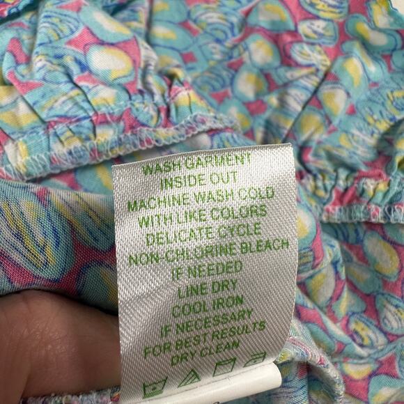 Lilly Pulitzer Dress Womens XS Blue Kalen Clam Jam Ruffle Spaghetti Strap Mini - Picture 7 of 11